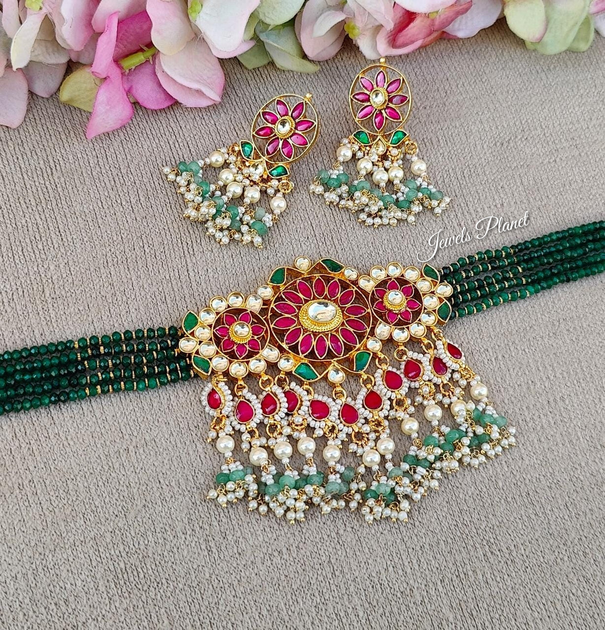 Deepali Pachi Kundan Choker Set (Multi)