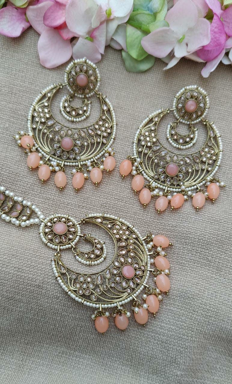 Divya Oversized Polki Earrings Tikka