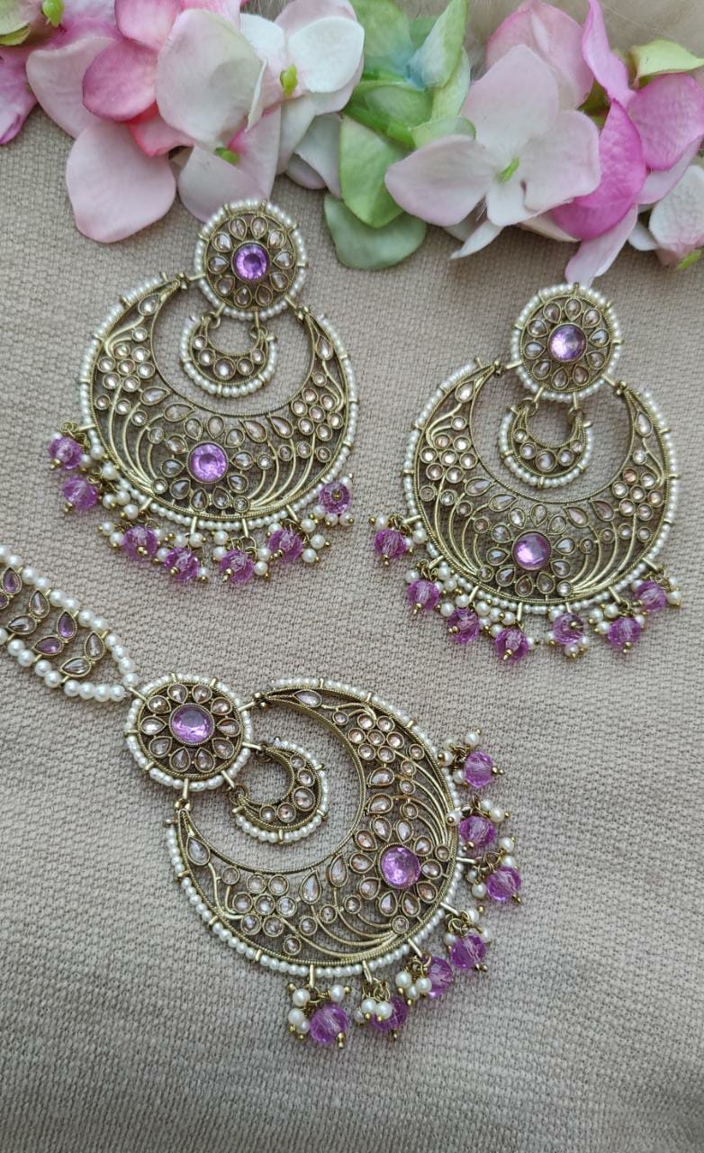 Divya Oversized Polki Earrings Tikka