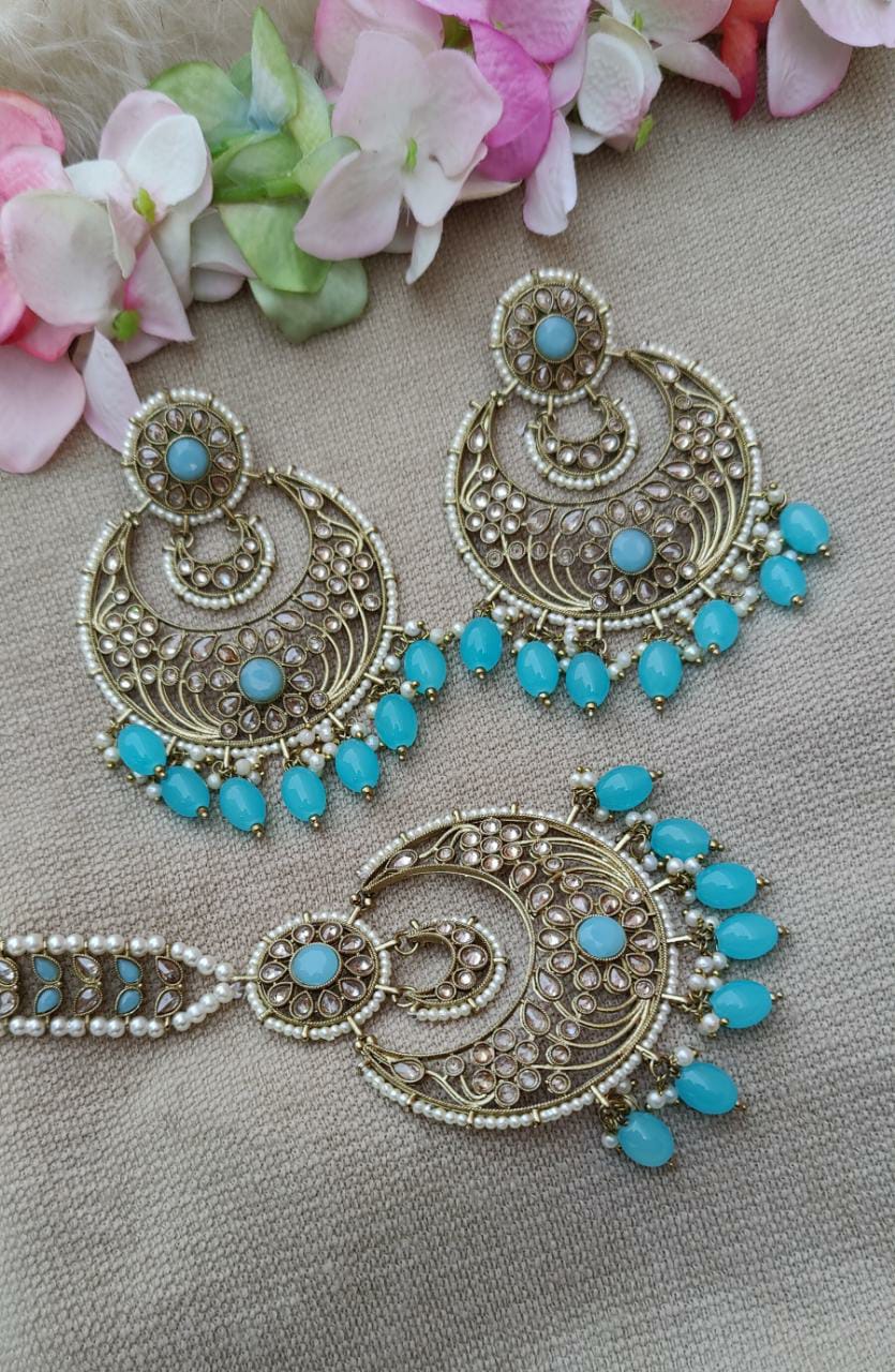 Divya Oversized Polki Earrings Tikka