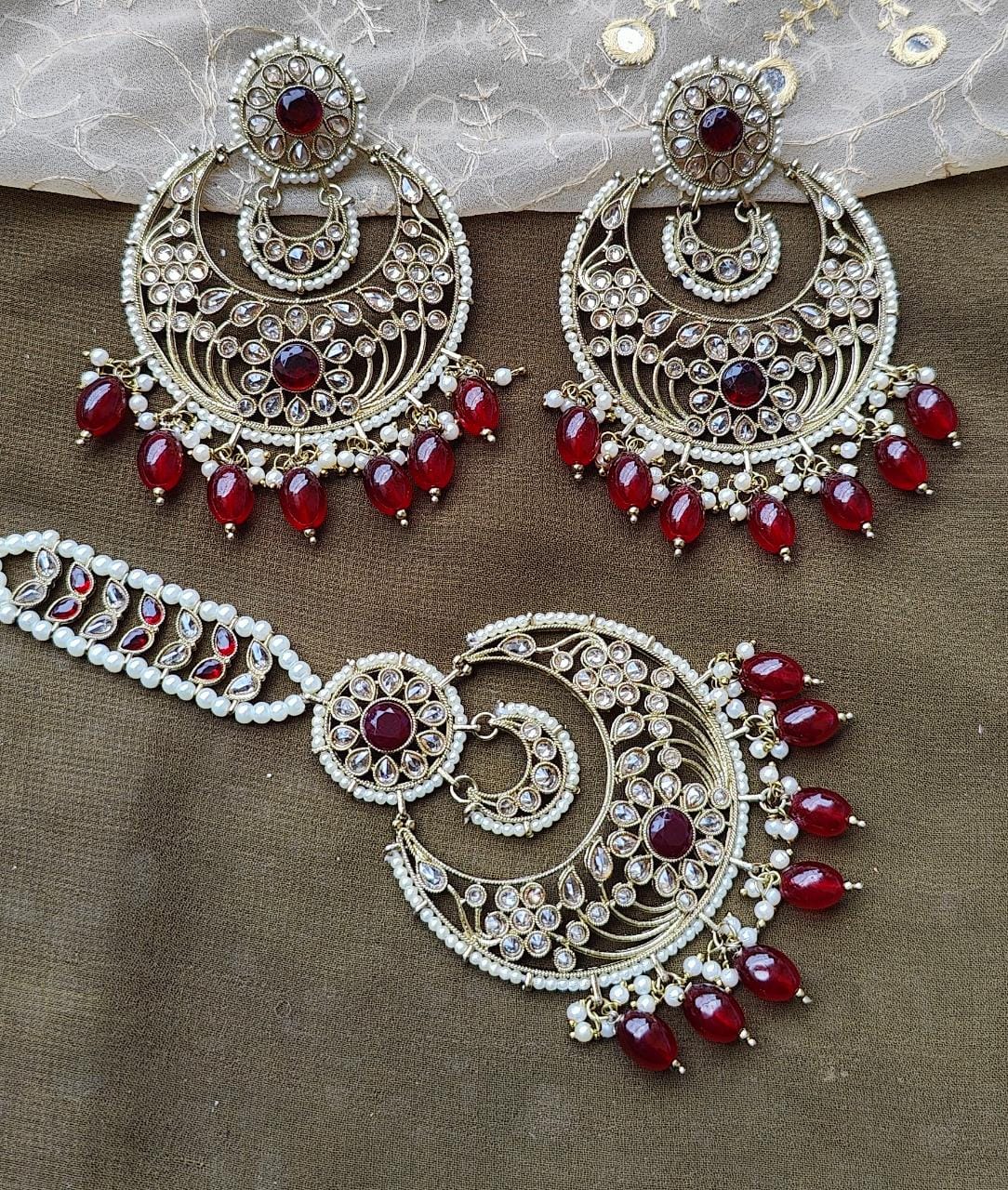 Divya Oversized Polki Earrings Tikka