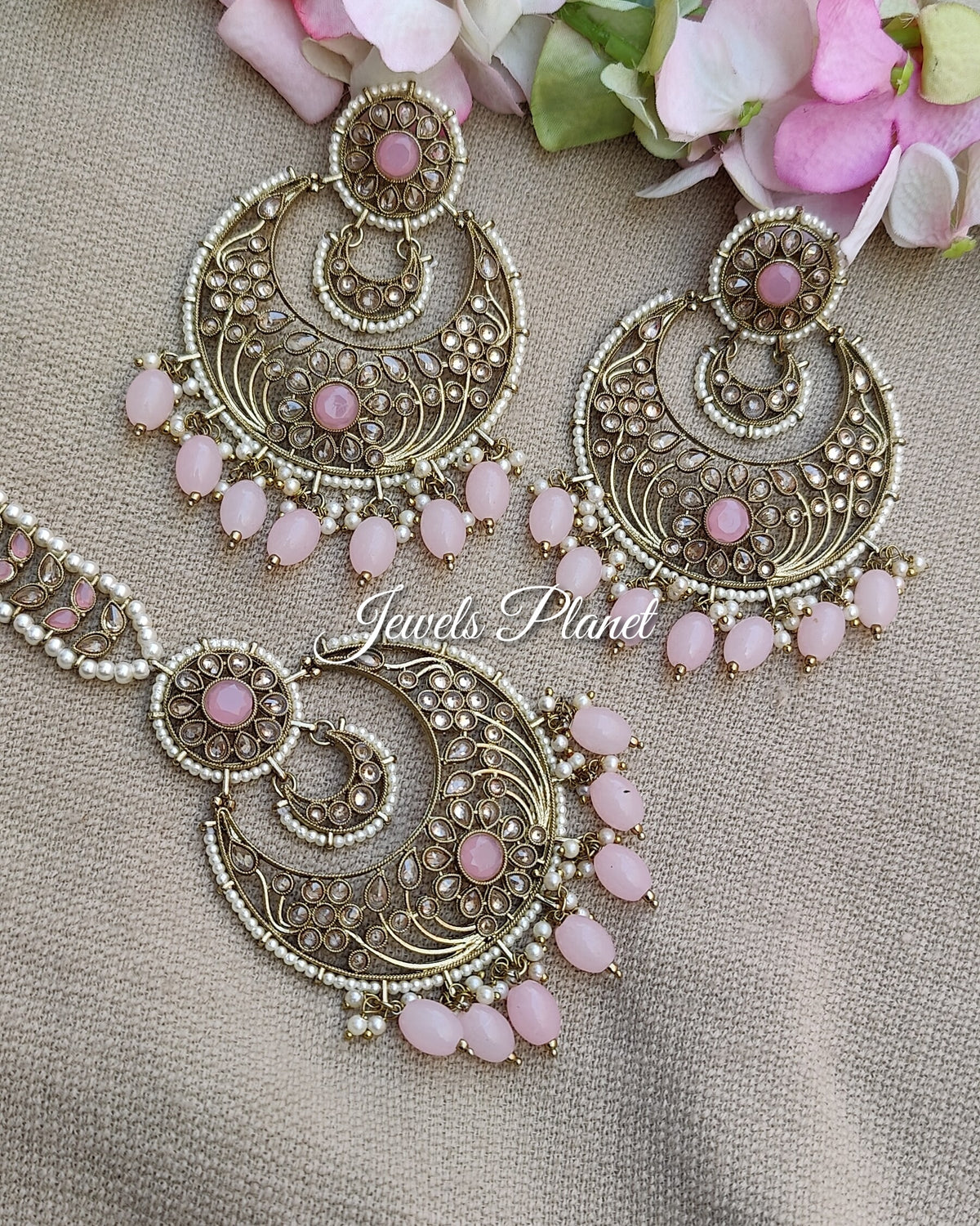 Divya Oversized Polki Earrings Tikka
