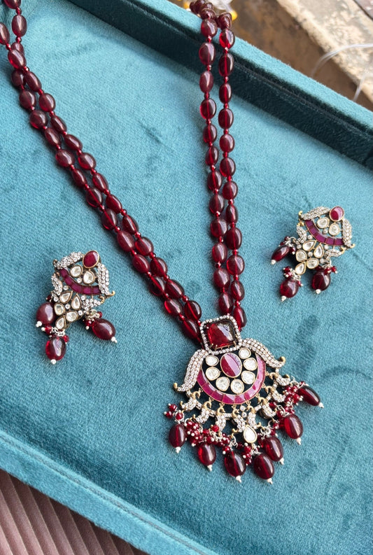 Kalpana Long Beaded Necklace Set