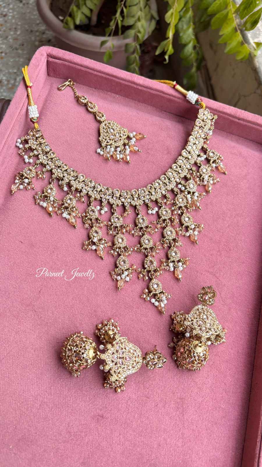 Shahana Polki Choker Necklace Set | Multi-Stone Handcrafted Necklace/Choker