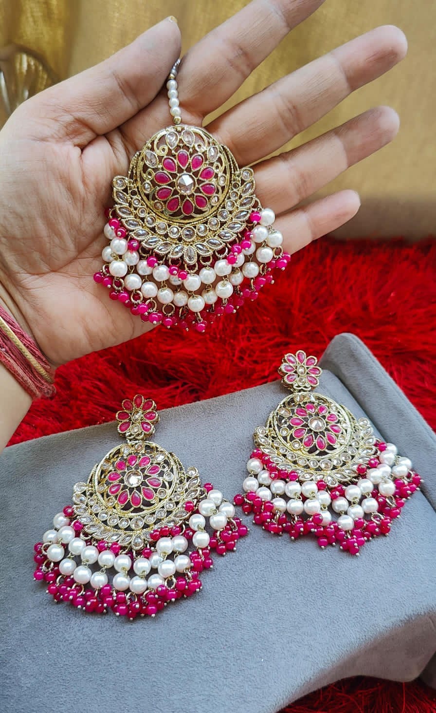 Aaradhya Polki Earrings Tikka