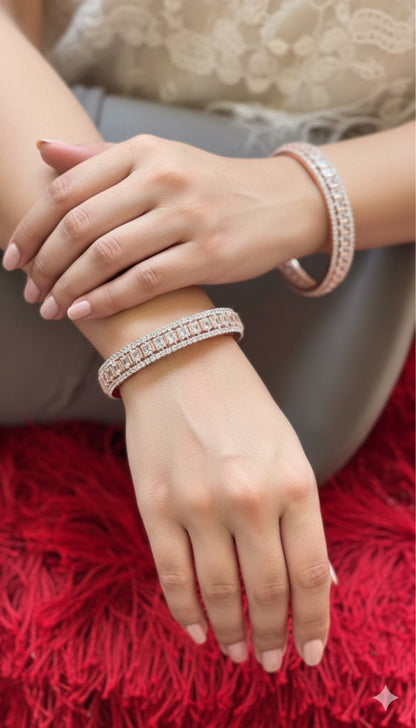 Marium AD Bangles (Rose Gold)