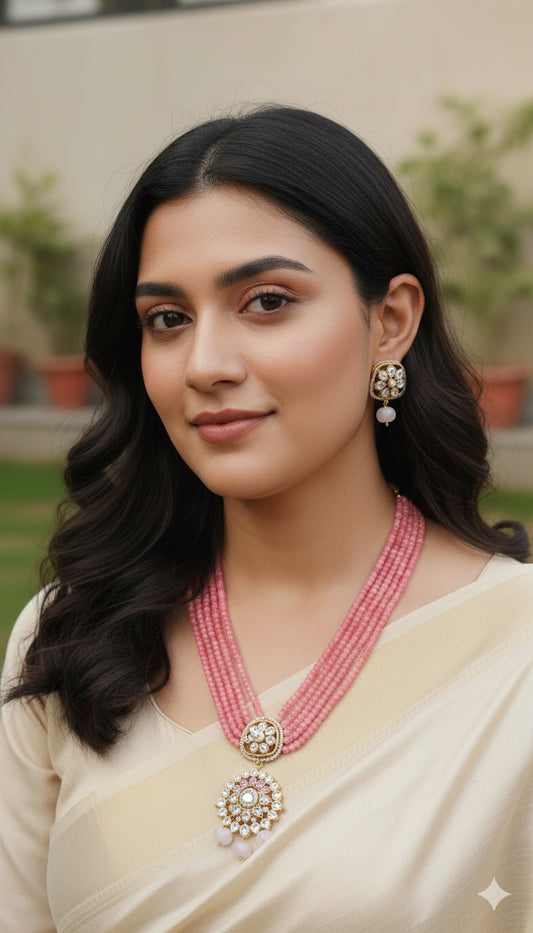 Shaila Polki Kundan Necklace Set