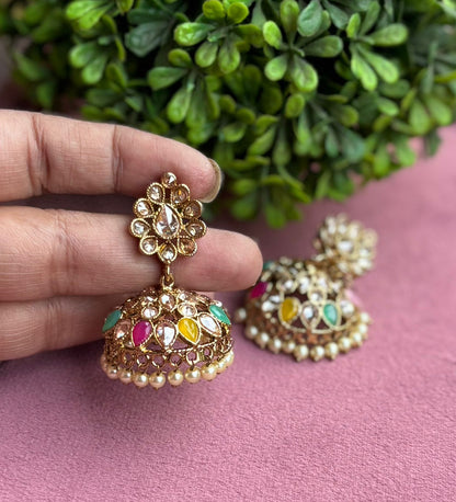 Mini Polki Jhumkas