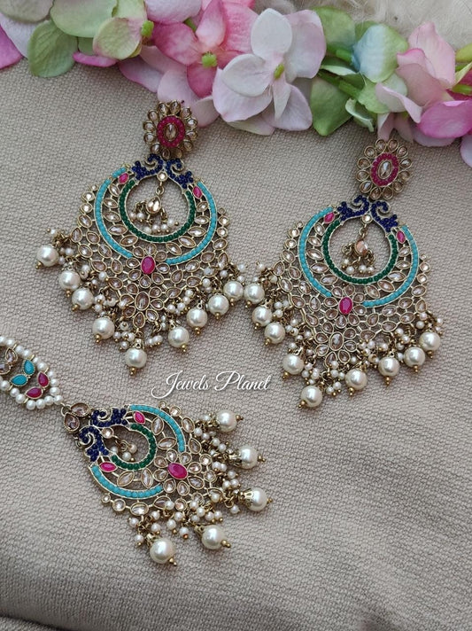 Farha Oversized Earrings Tikka