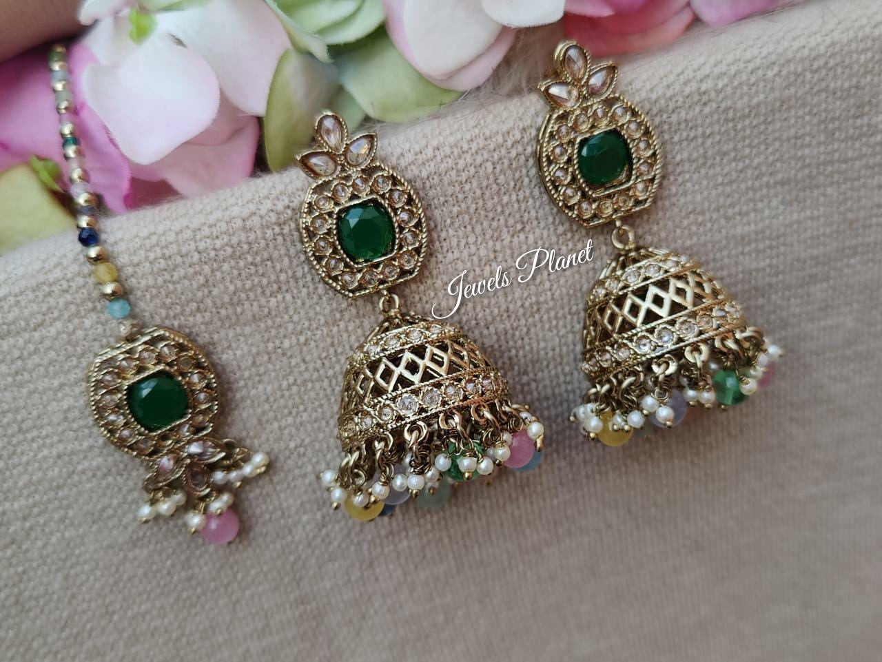 Nandini Polki Jhumkis Tikka