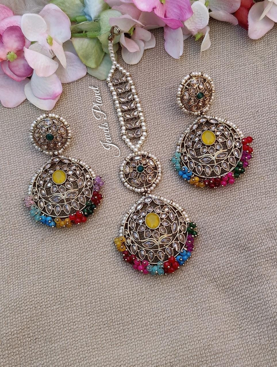 Shirin Polki Earrings Tikka