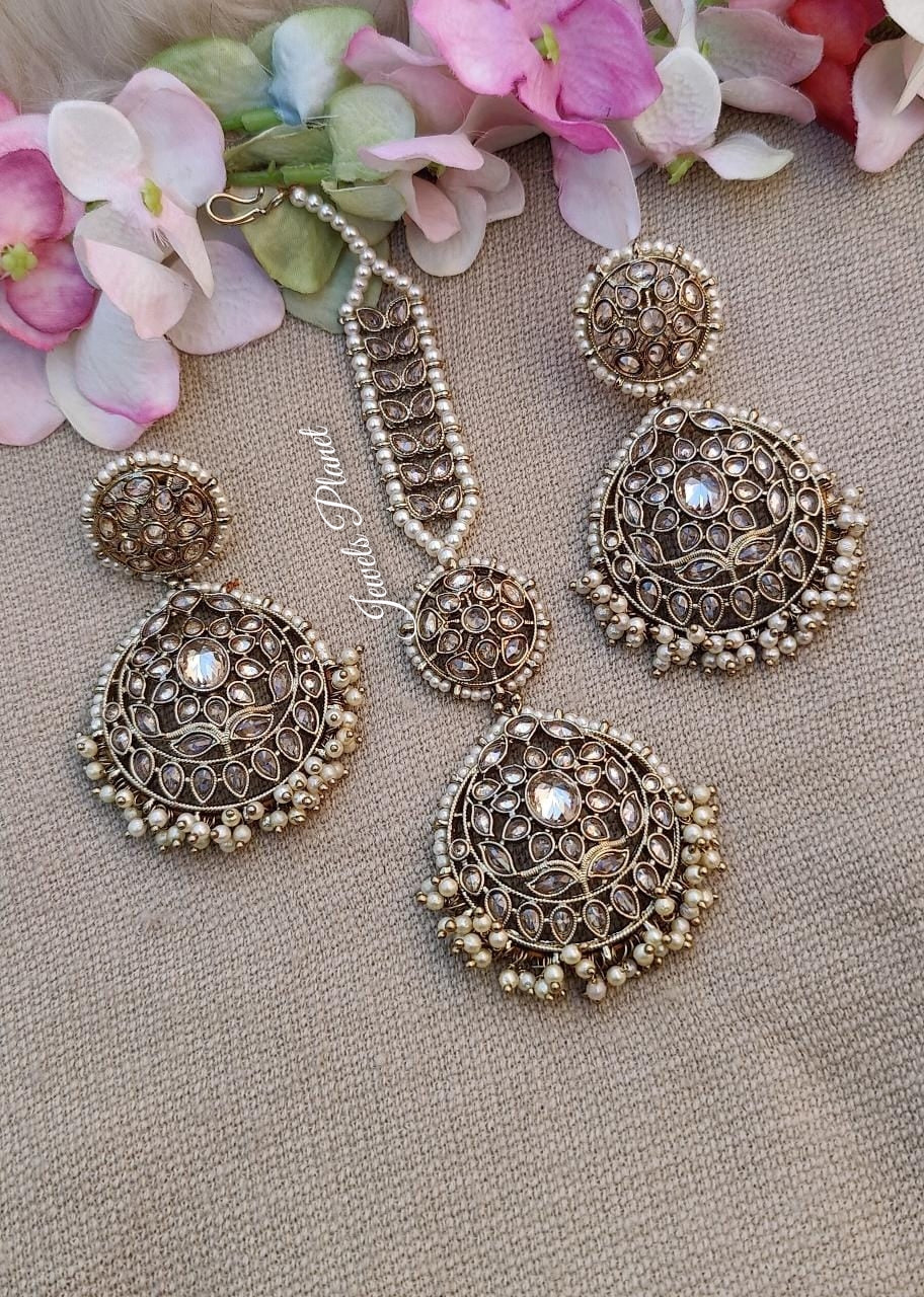 Shirin Polki Earrings Tikka