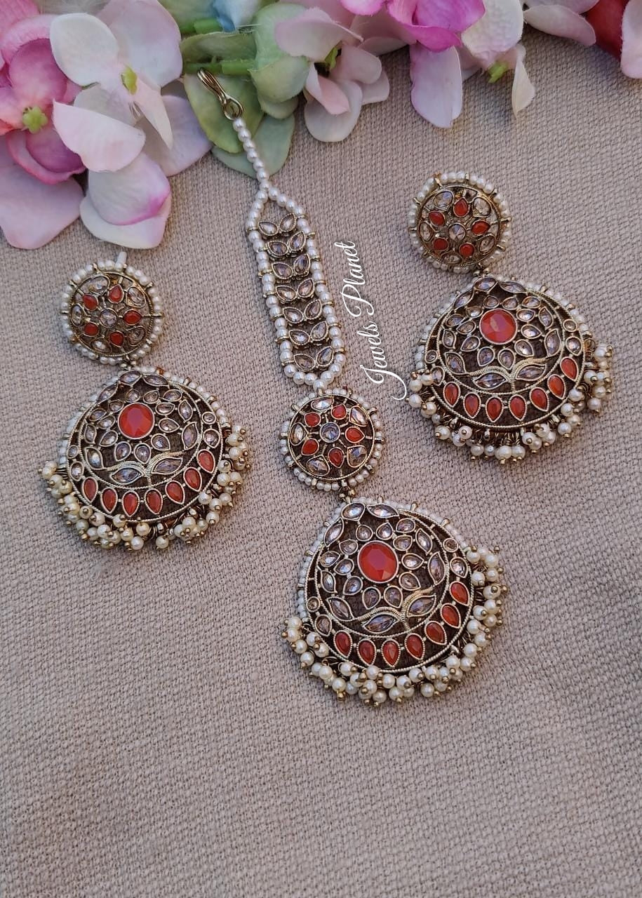 Shirin Polki Earrings Tikka