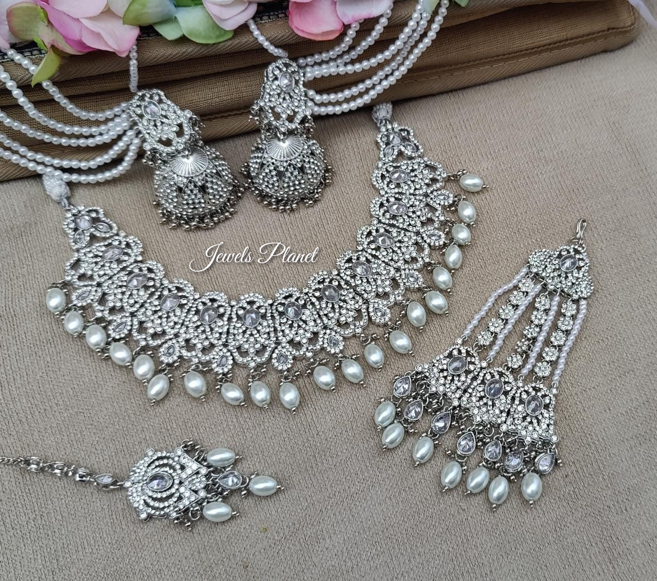 Husna Polki Jhumar Necklace Set