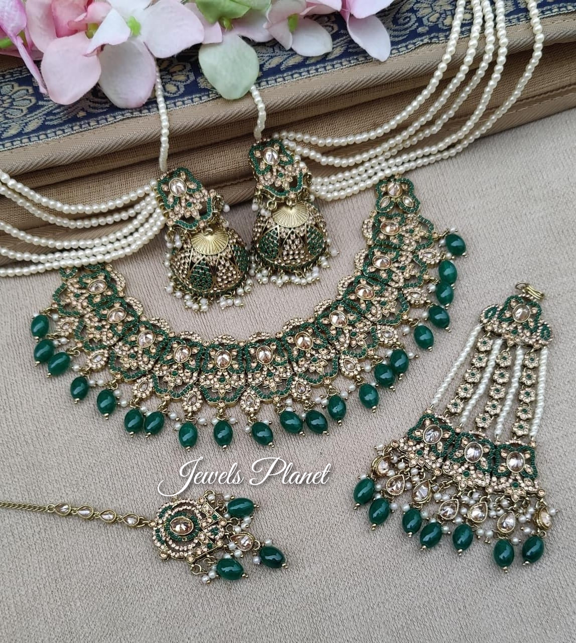 Husna Polki Jhumar Necklace Set