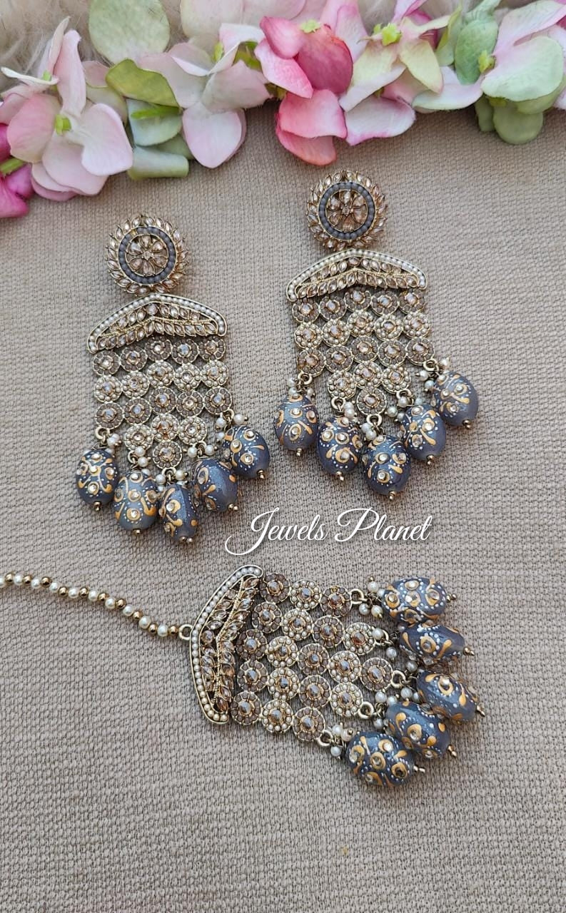 Vanita Polki Earrings Tikka