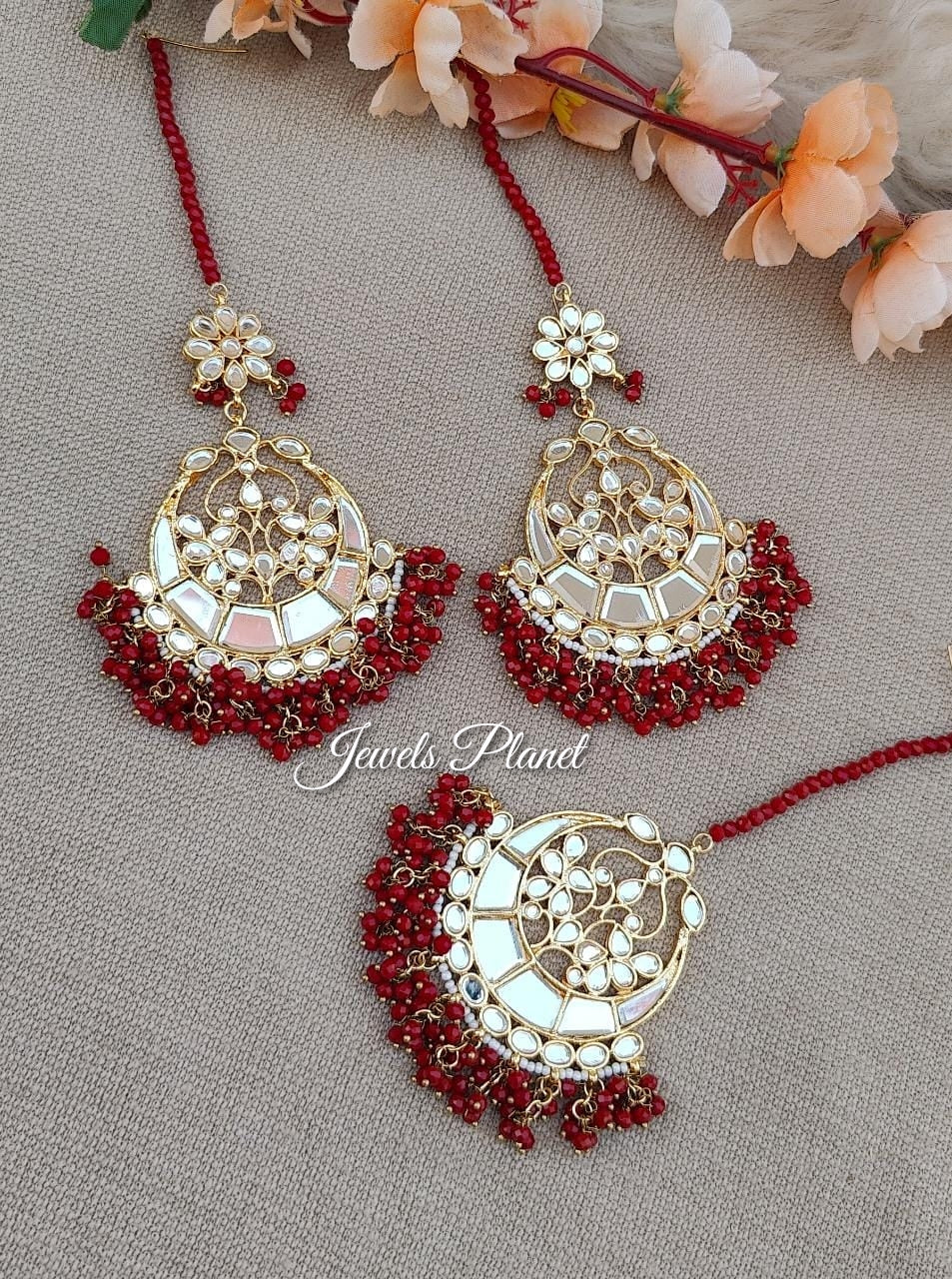 Alveera Kundan Earrings Tikka