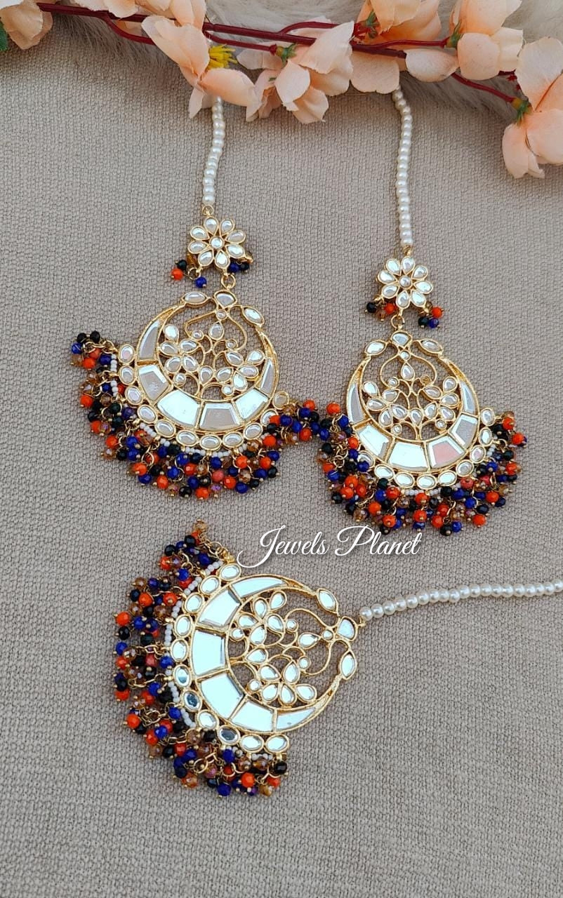 Alveera Kundan Earrings Tikka