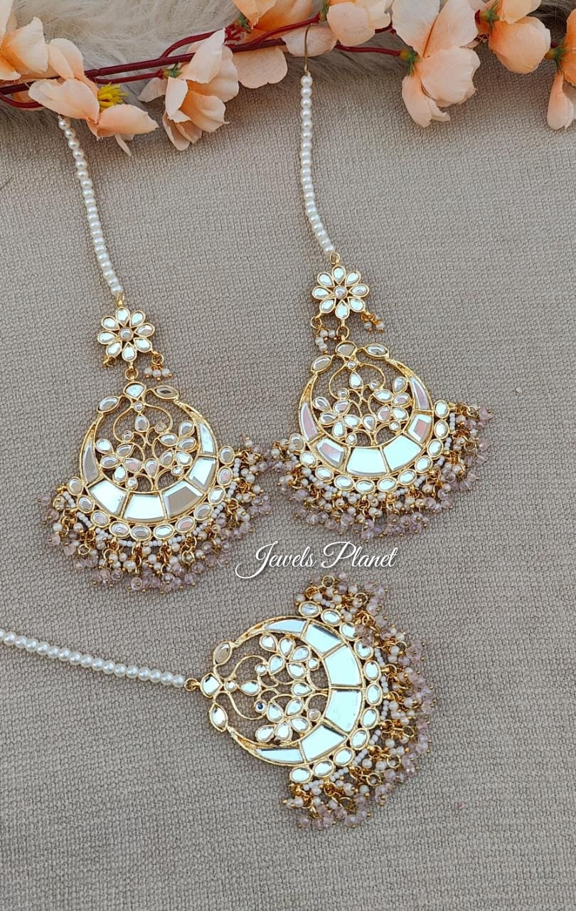 Alveera Kundan Earrings Tikka