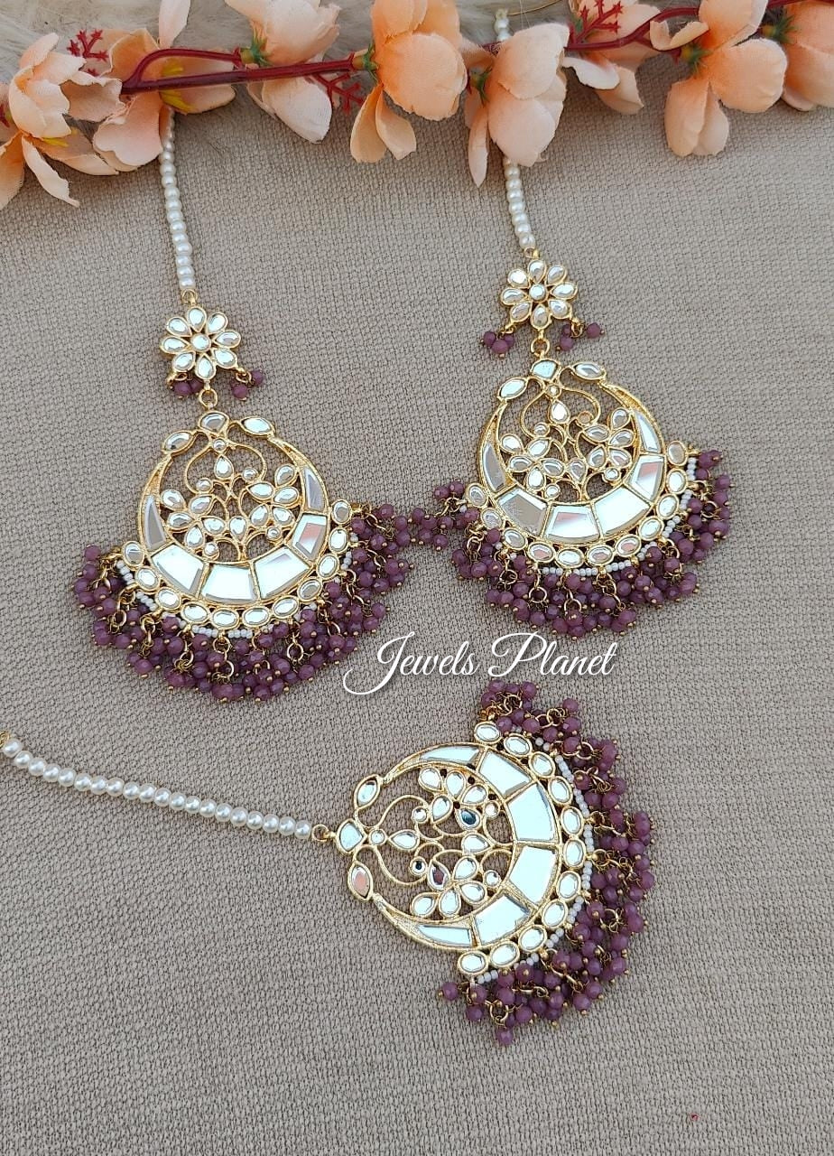 Alveera Kundan Earrings Tikka