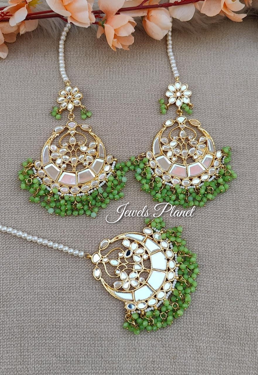 Alveera Kundan Earrings Tikka