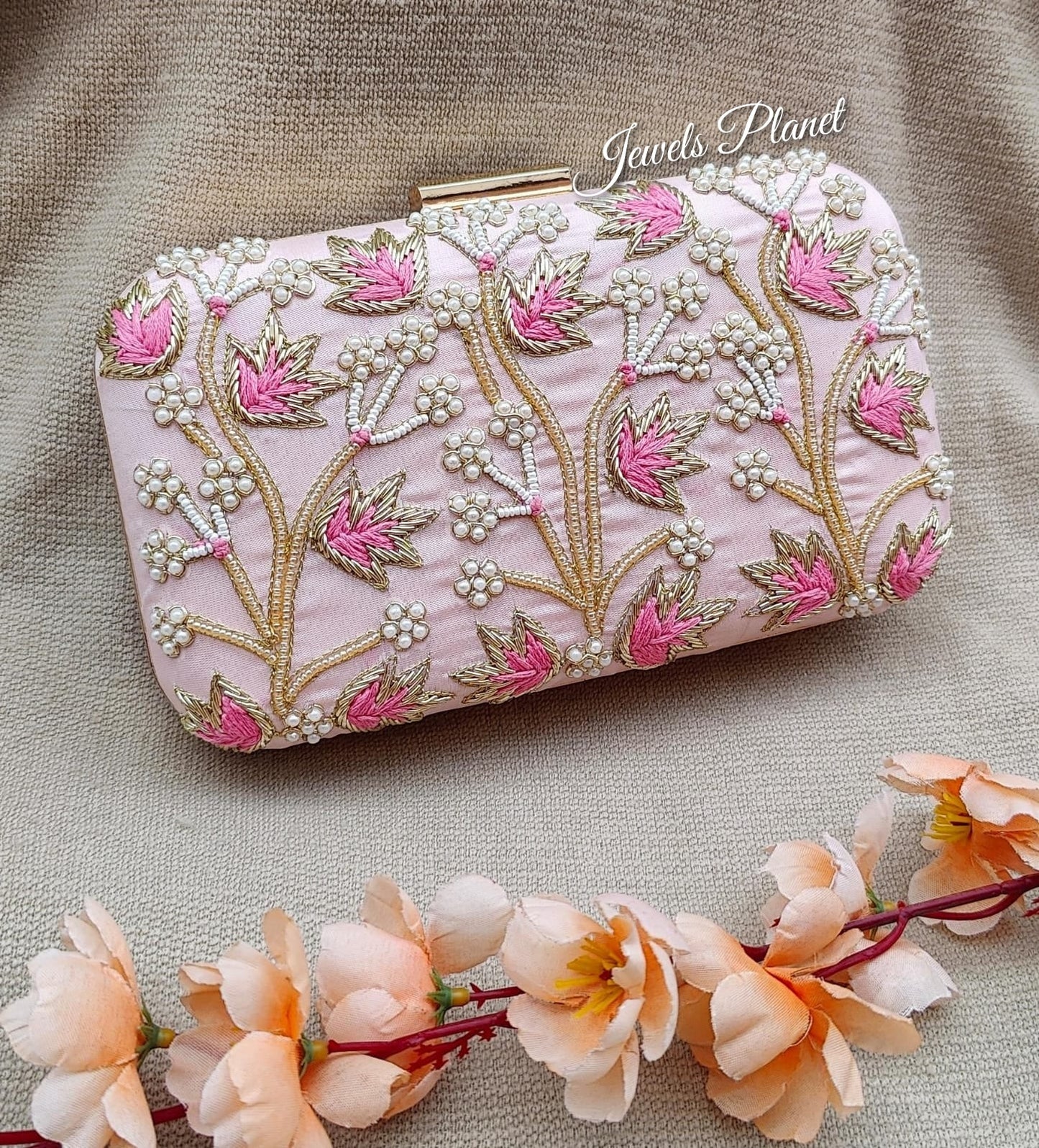 Aliza Baby Pink Box Clutch