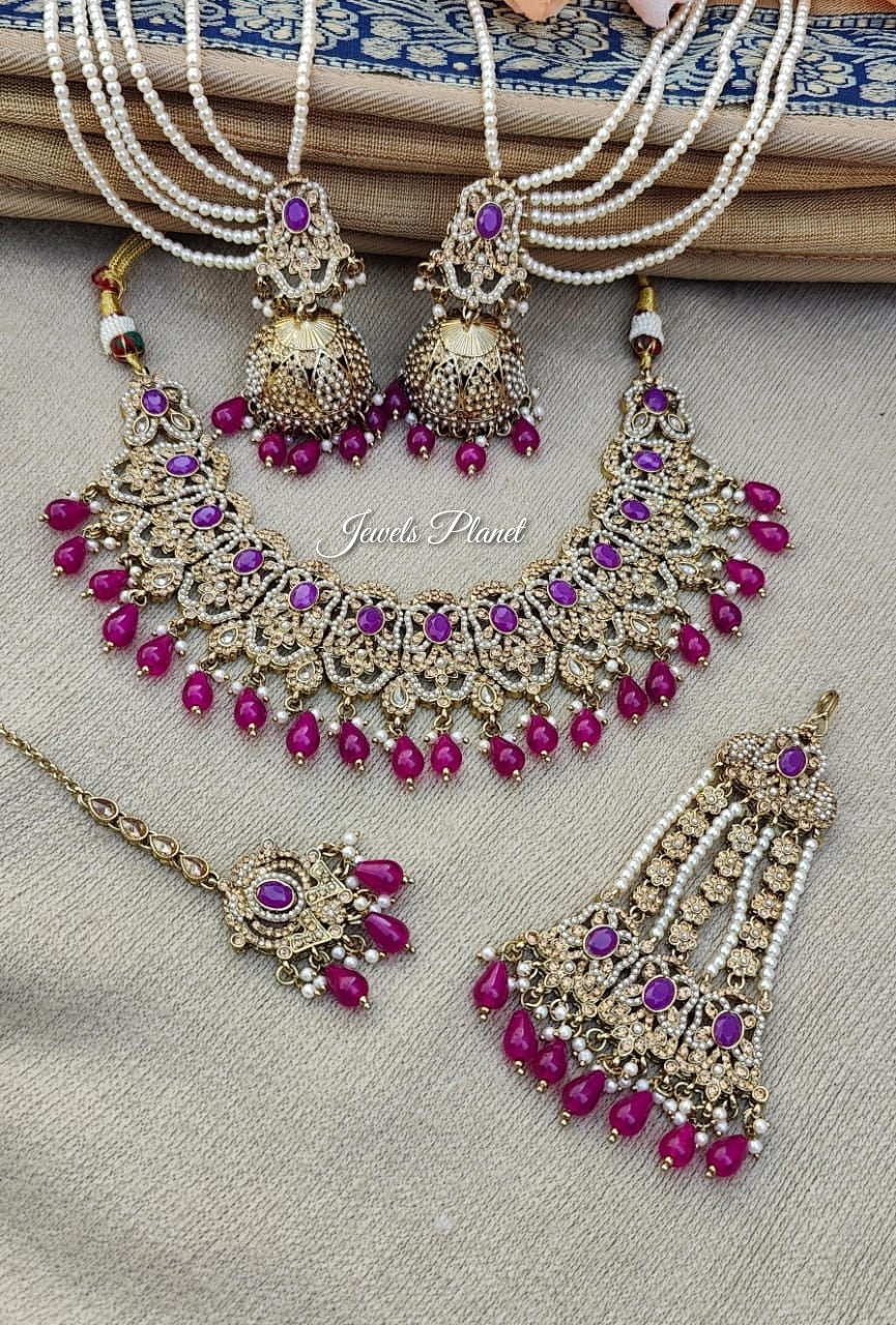 Husna Polki Jhumar Necklace Set