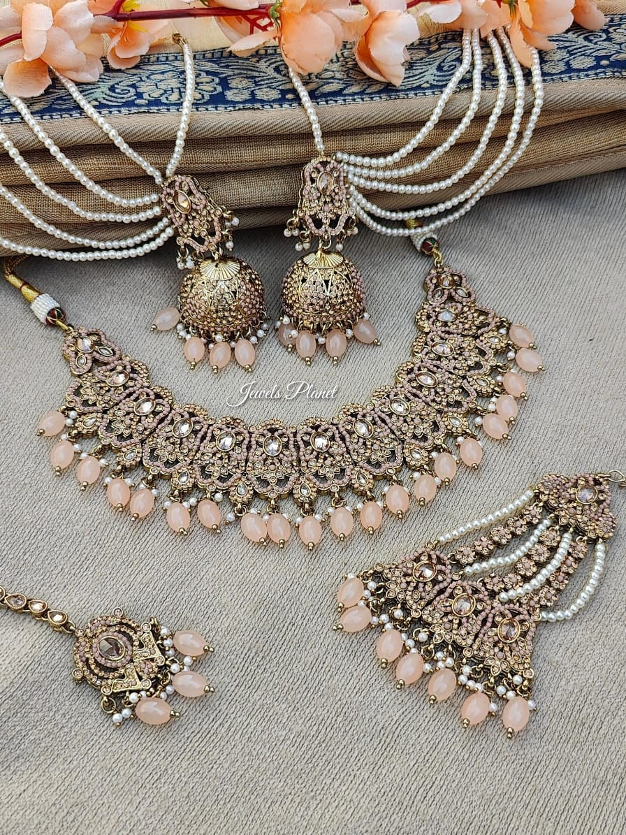 Husna Polki Jhumar Necklace Set