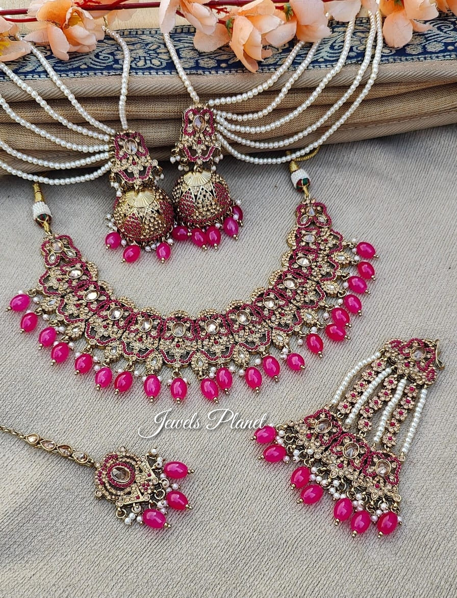 Husna Polki Jhumar Necklace Set