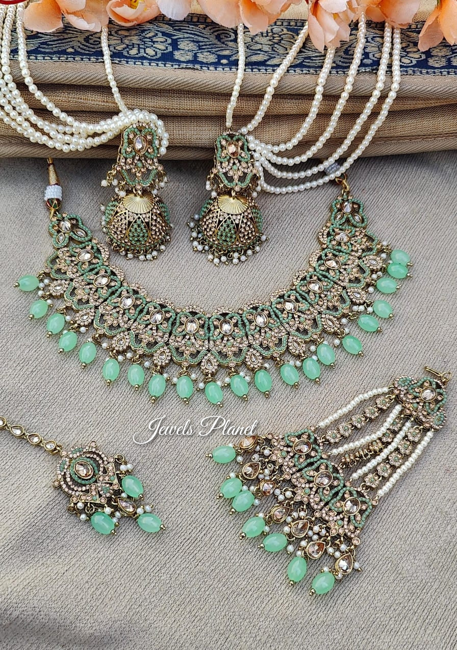 Husna Polki Jhumar Necklace Set