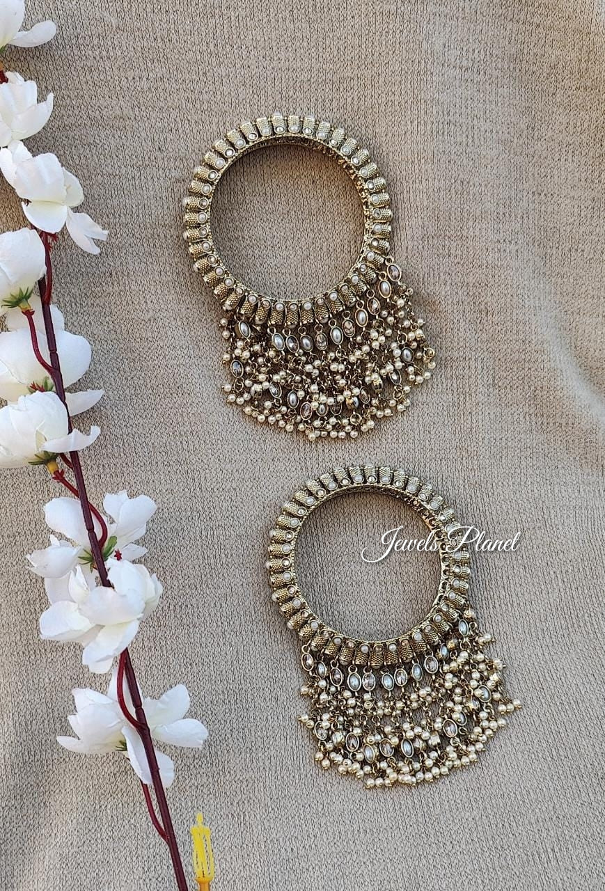 Kyra Polki Bangles (Pearl)