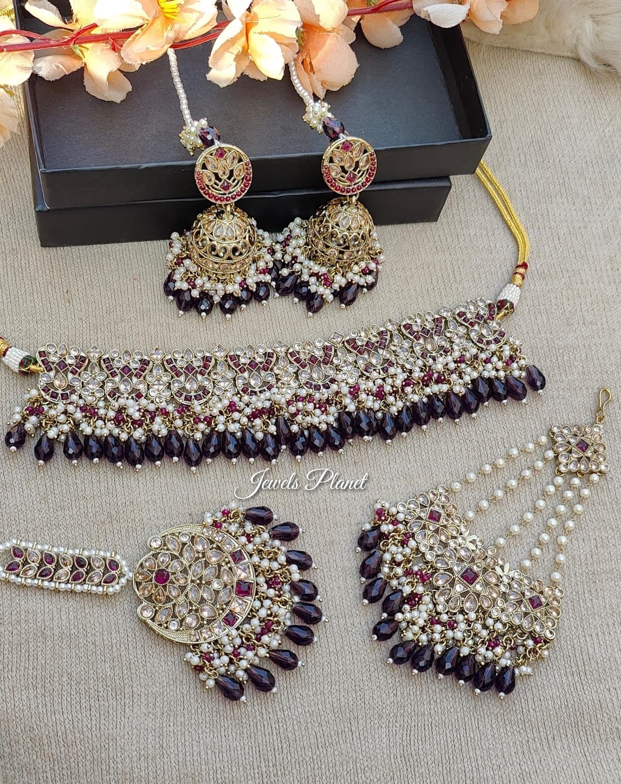 Aisha Bridal Jhumar Choker Set – Parneet Jewels