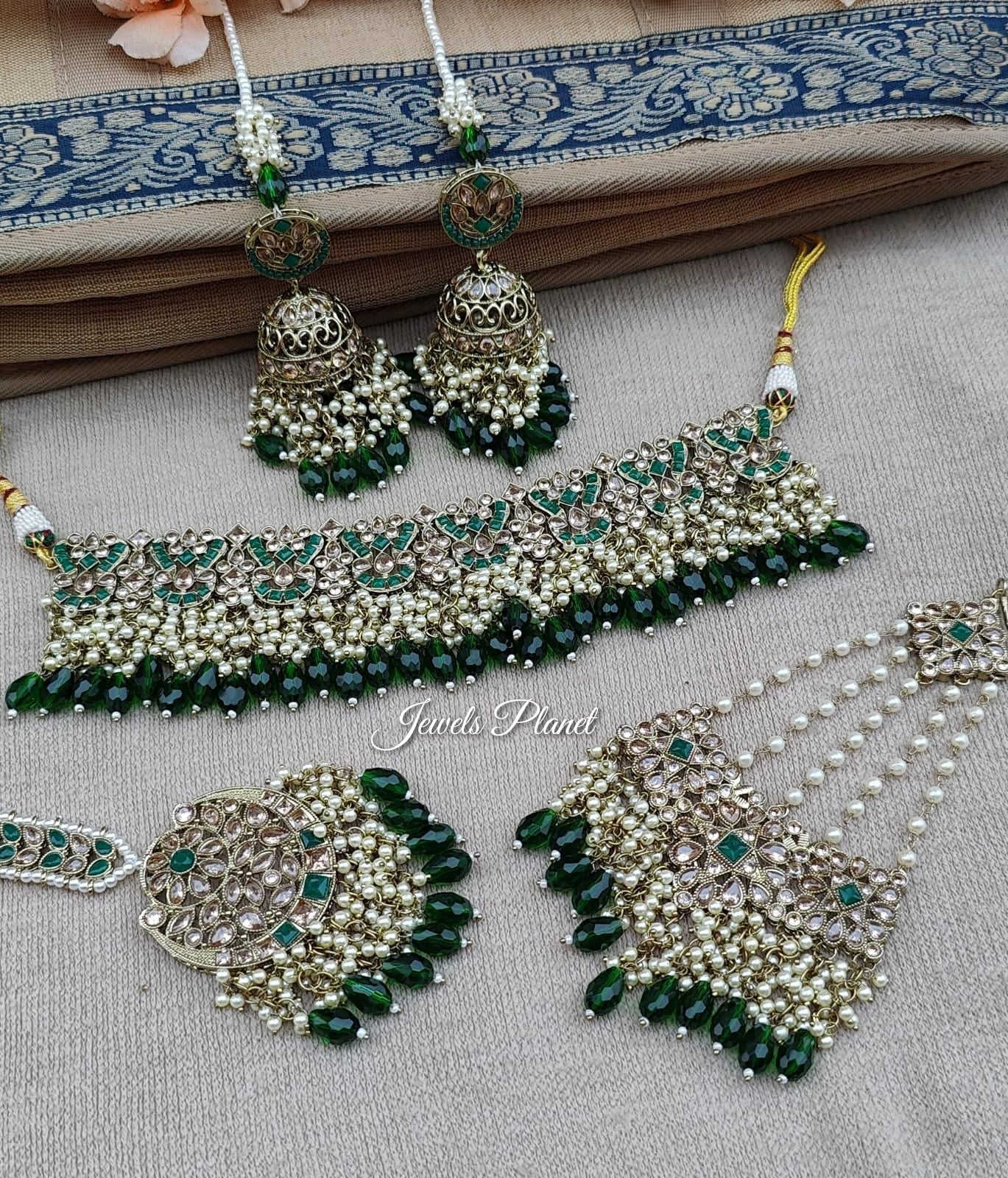 Aisha Bridal Jhumar Choker Set – Parneet Jewels