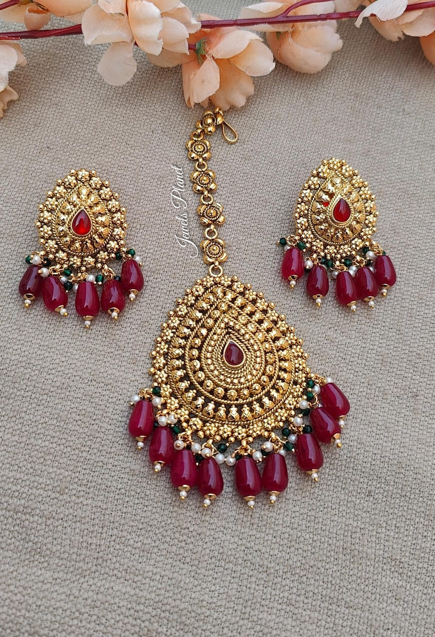 Krupali Gold Earrings Tikka