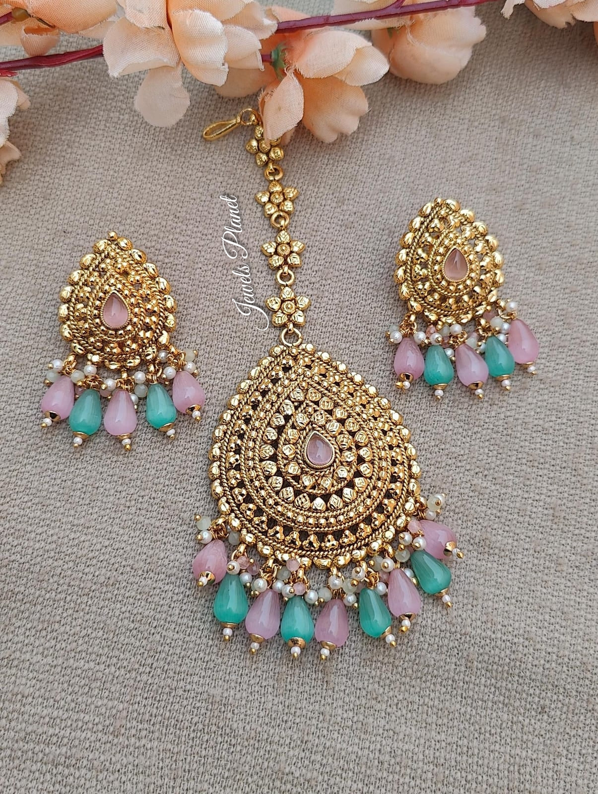 Krupali Gold Earrings Tikka