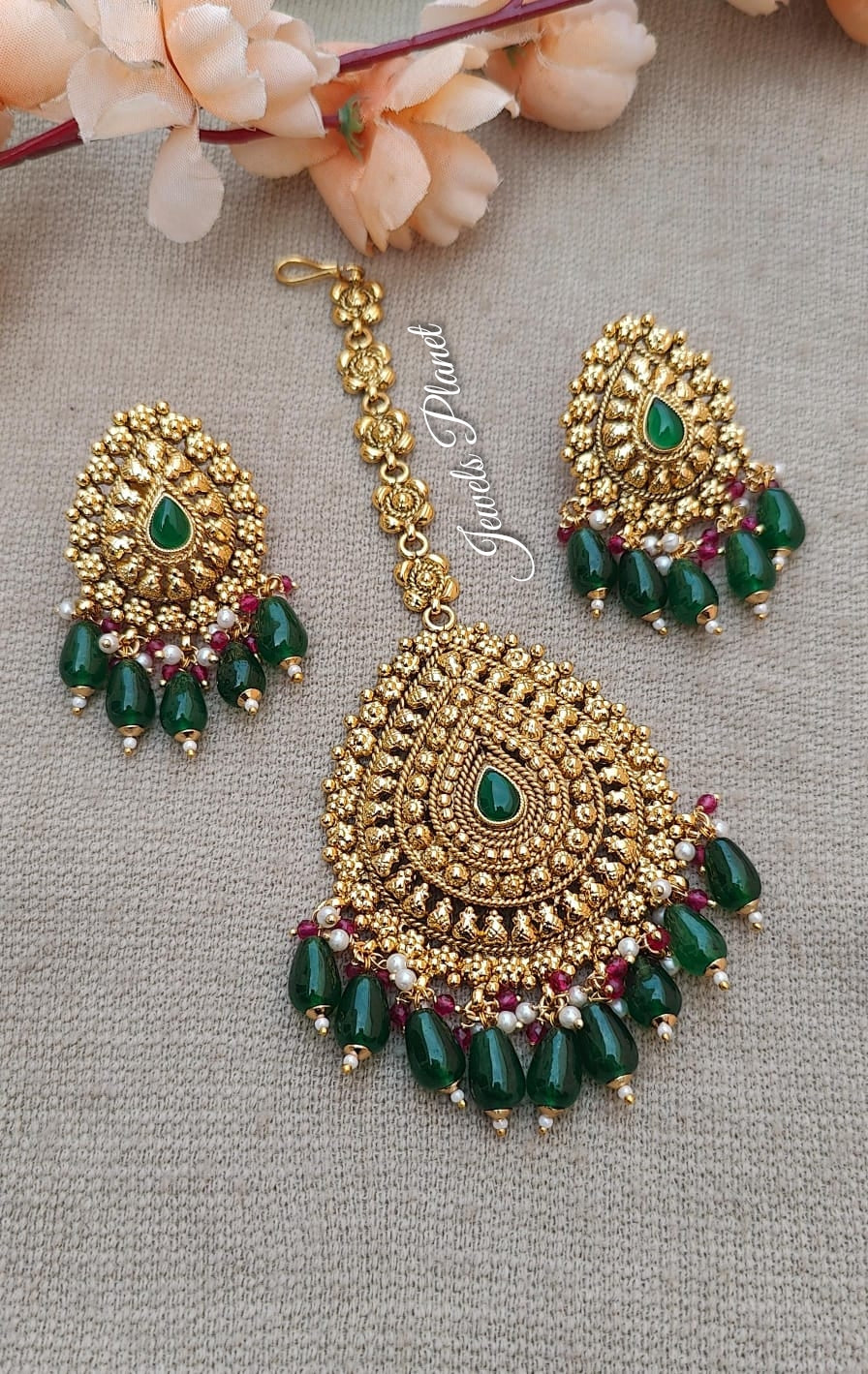 Krupali Gold Earrings Tikka