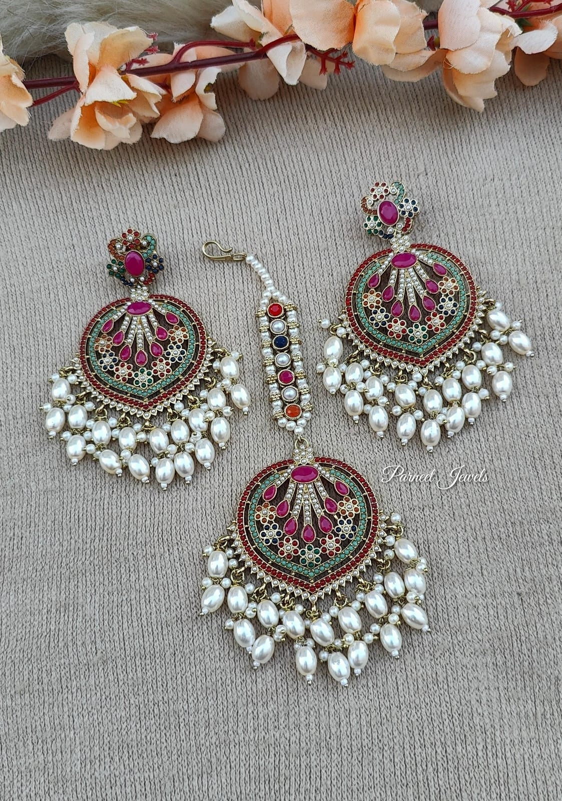 Kritika Polki Earrings Tikka