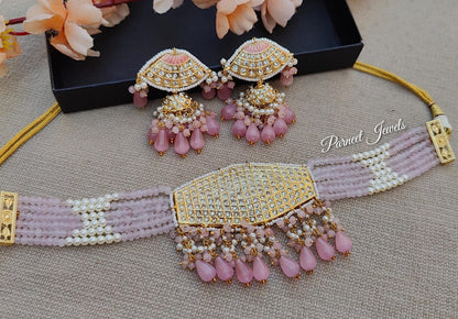 Kashika Beaded Choker (Pink)