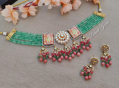 Neeti Meenakari Beaded Choker