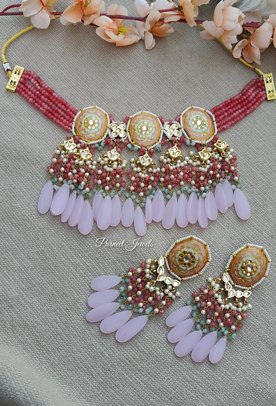 Maisha Meenakari Beaded Choker