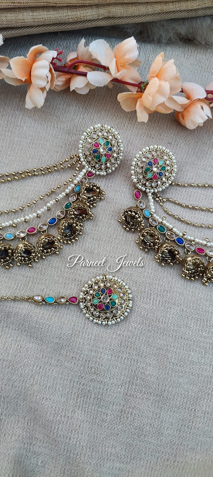 Vanshika Polki Earrings Tikka