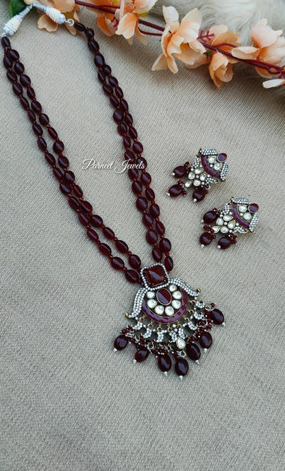 Kalpana Long Beaded Necklace Set