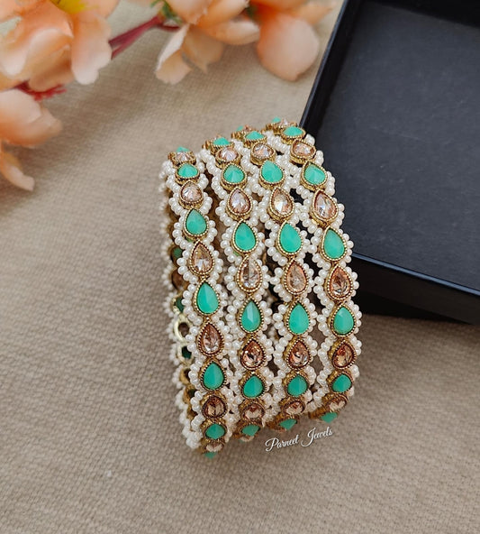 Ridhhi Polki Bangles (Mint)