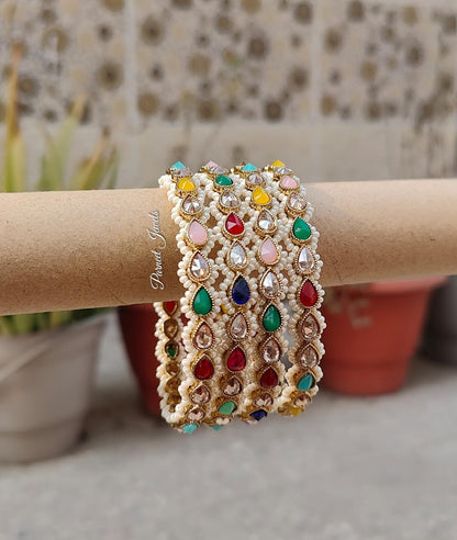 Ridhhi Polki Bangles (Multi)