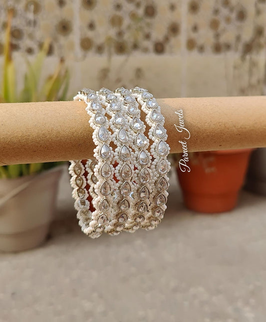 Ridhhi Polki Bangles (Silver)