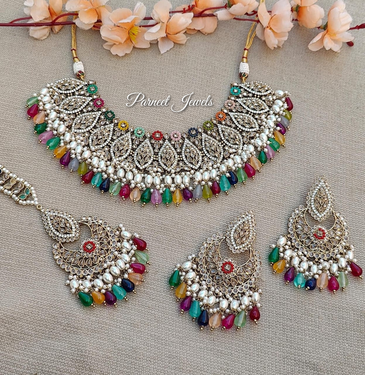 Alicia Polki Semibridal Necklace Set