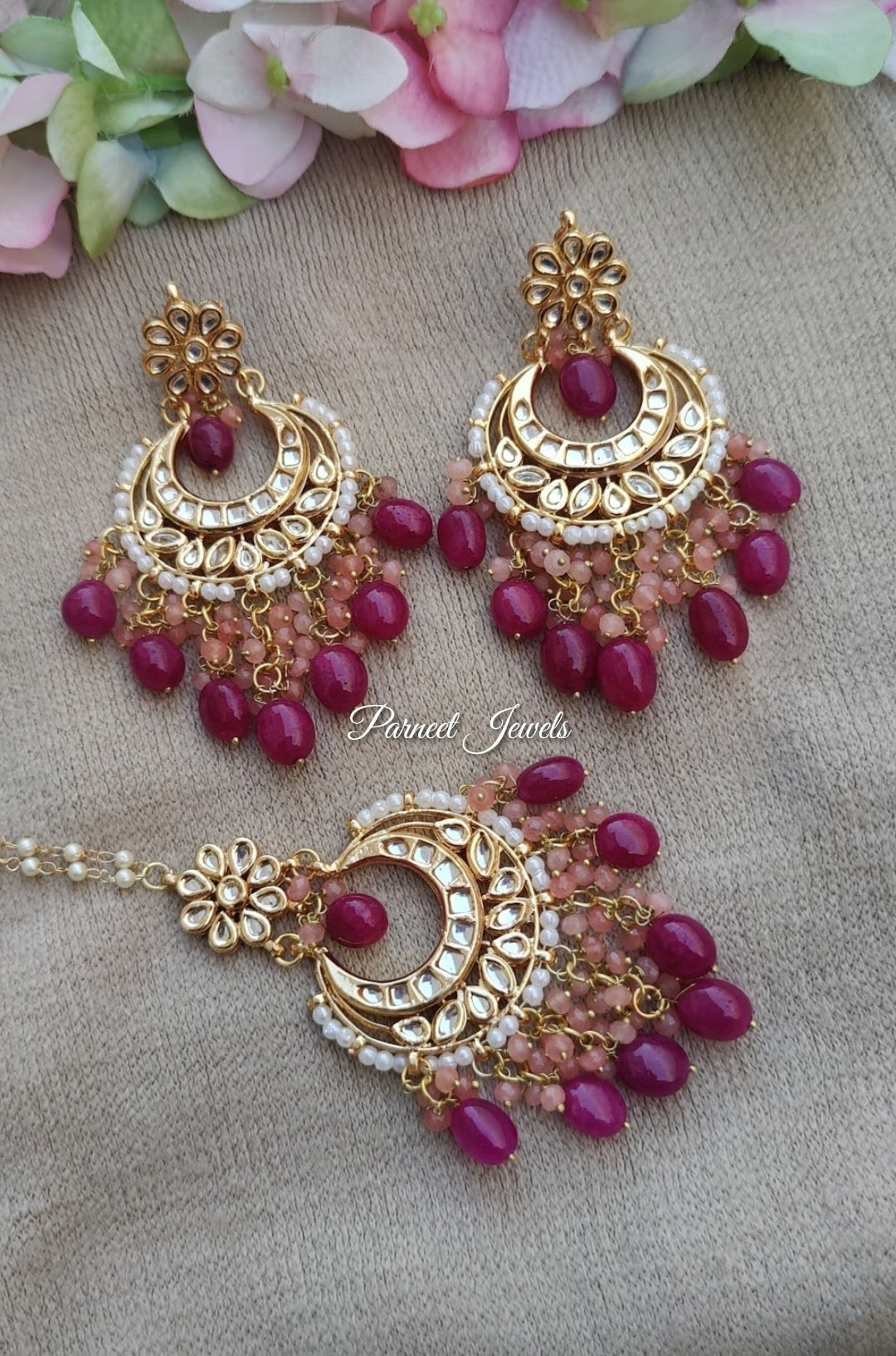 Simar Kundan Earrings Tikka