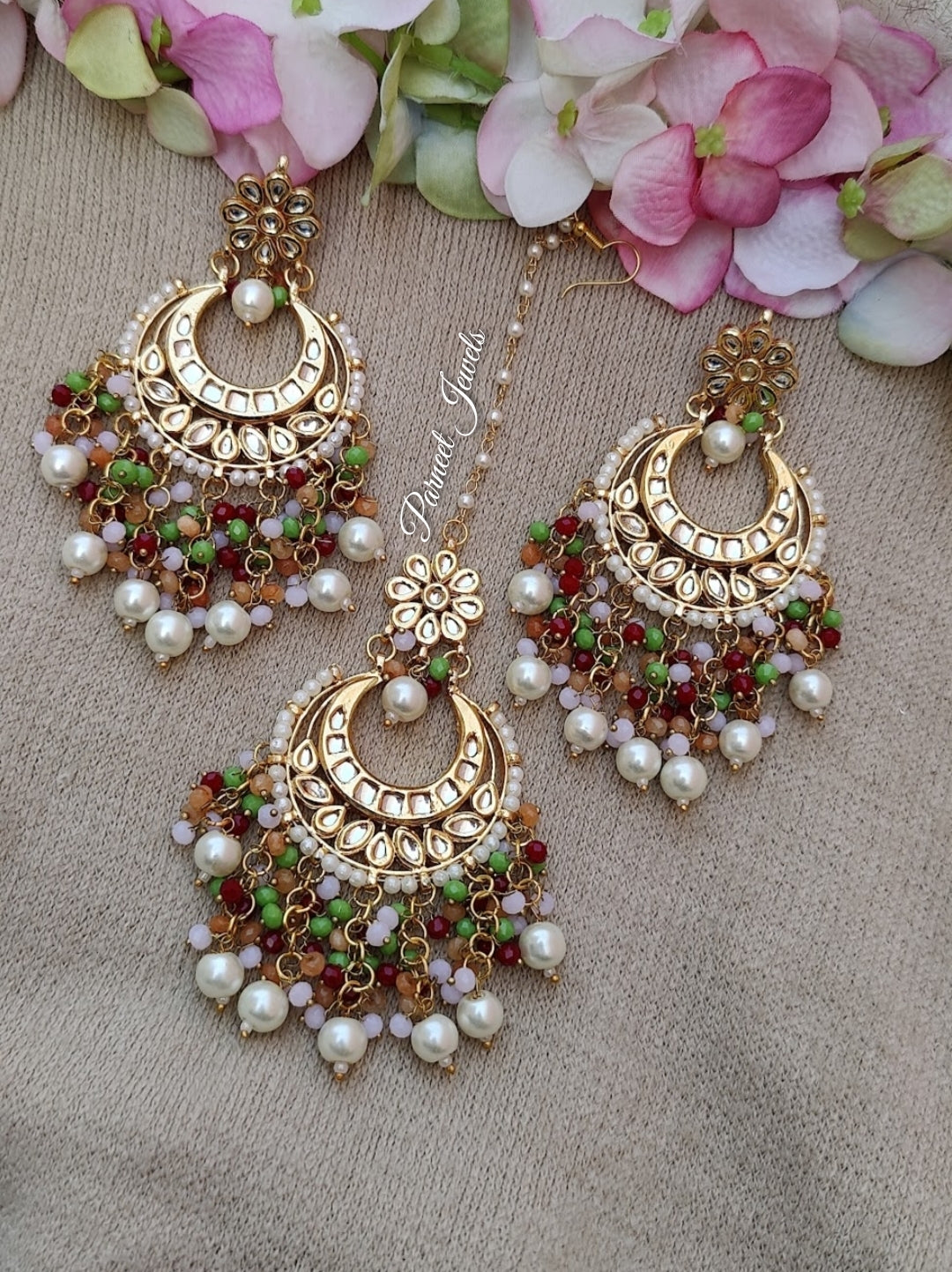 Simar Kundan Earrings Tikka