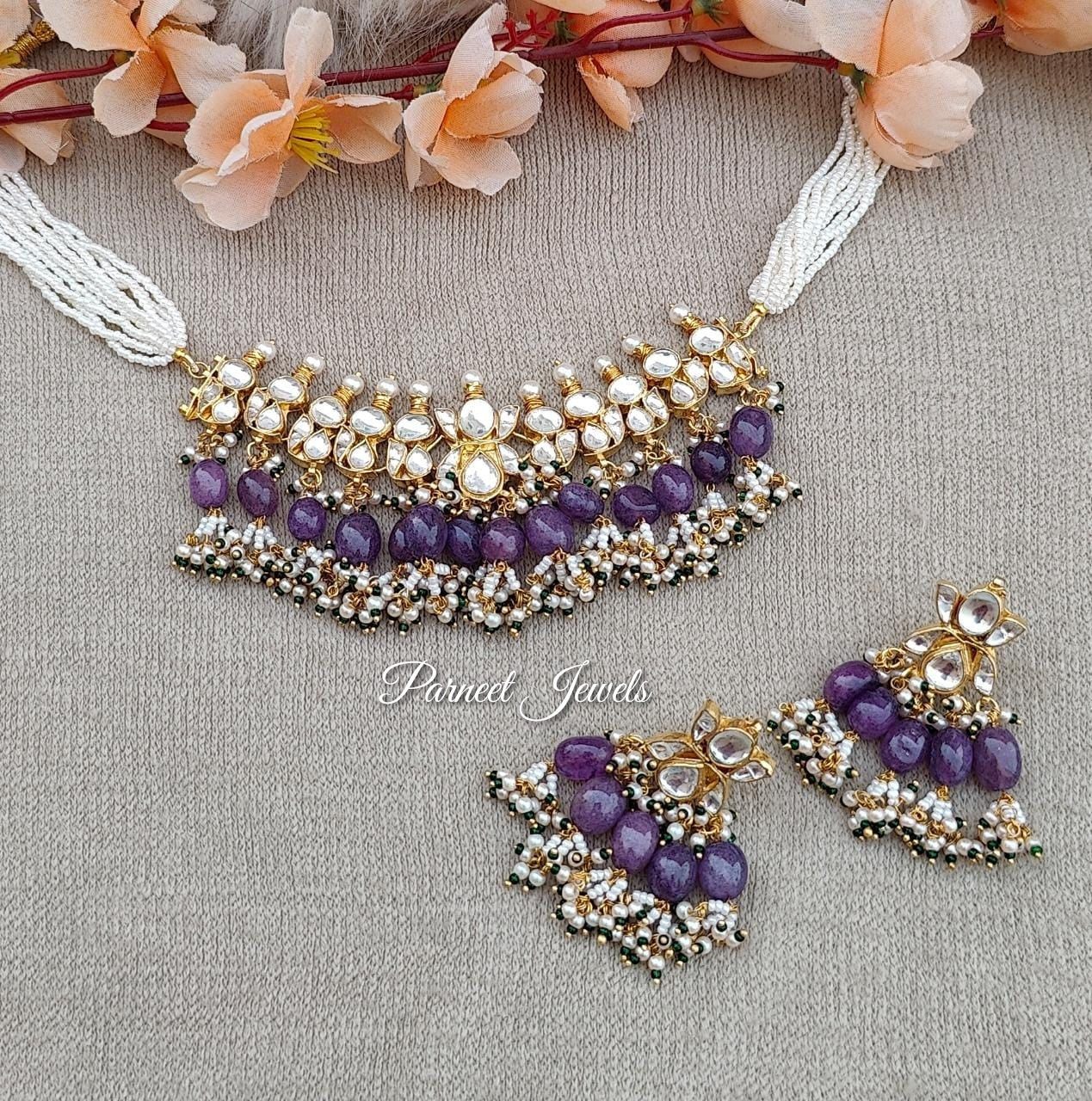 Yami Pachi Kundan Choker Set