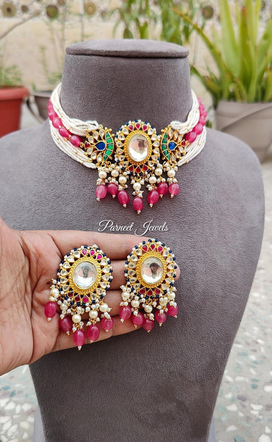 Sushmita Pachi Kundan Choker (Multi)